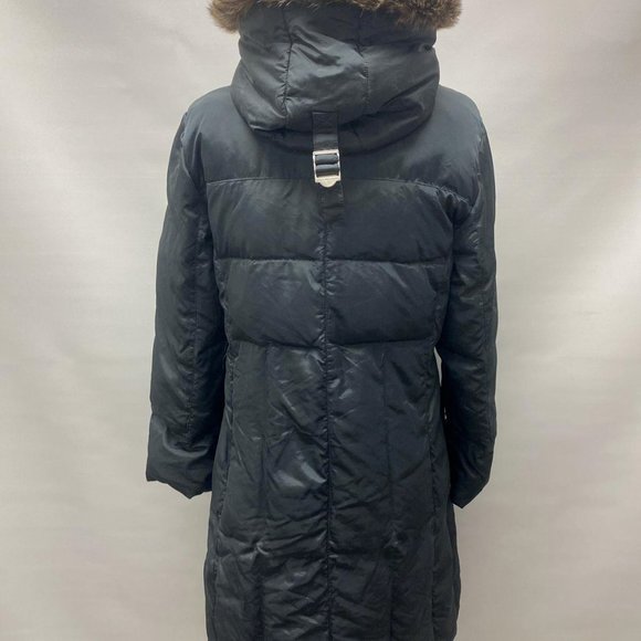 Michael Kors Women's Black Faux Fur Hooded Down Long Puffer Winter Coat - Size S - Picture 2 of 6